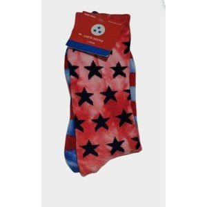 Women' American Flag Knee High Sock - Red/White/Blue 4-10 Red/White/Blue